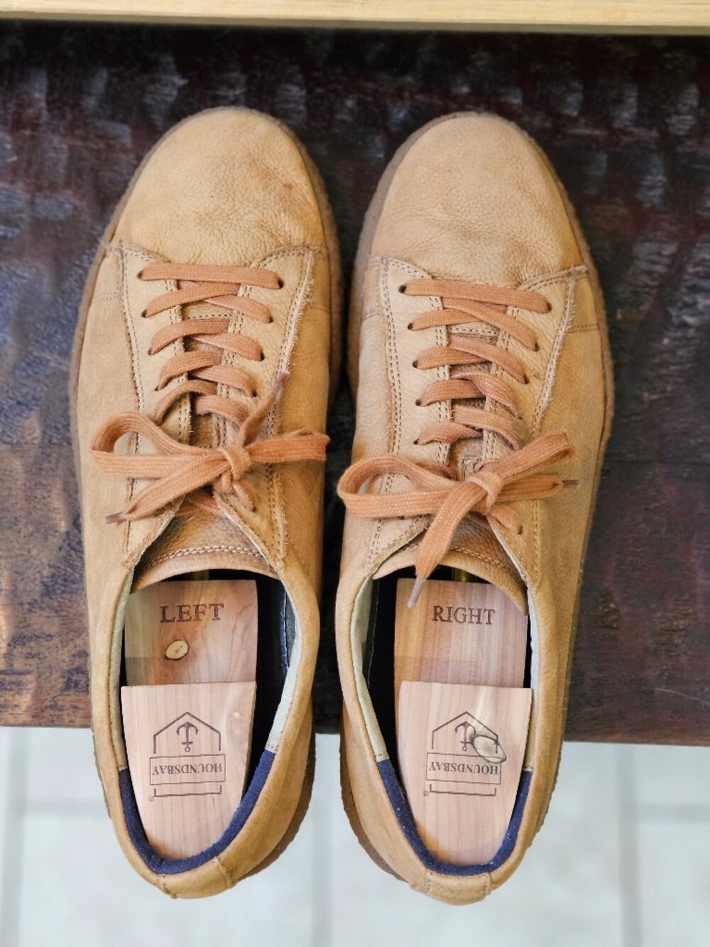 Banana Republic Leather/Nubuck Sneakers, Tan, Sz 13 - Picture 2 of 16